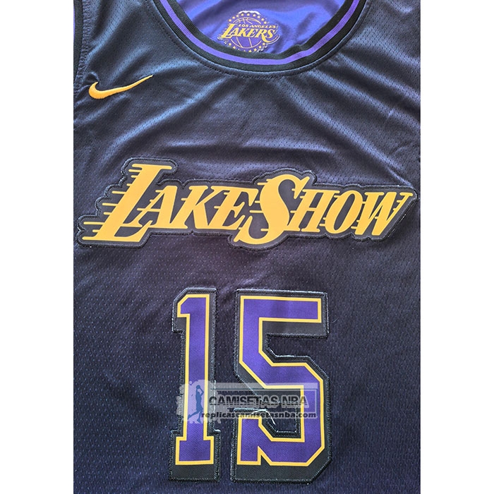 Camiseta Los Angeles Lakers Austin Reaves NO 15 Ciudad 2024-25 Violeta